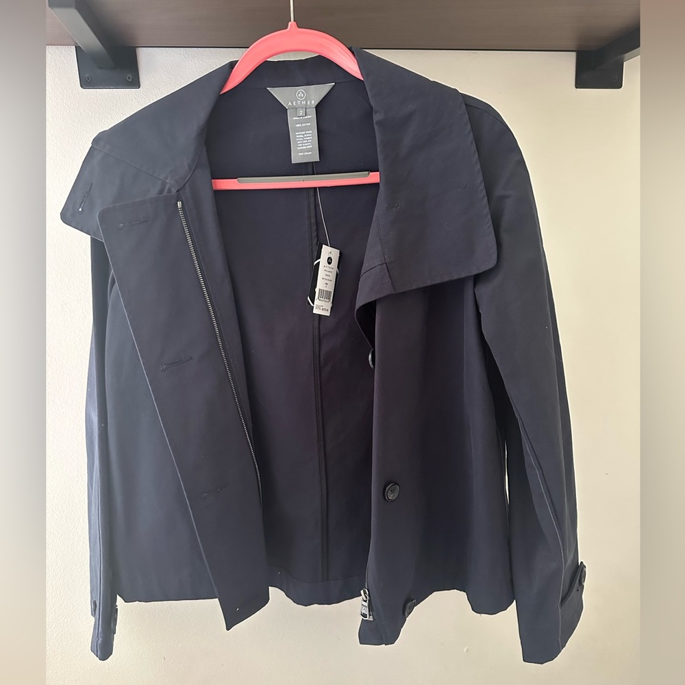 AETHER Vista Jacket in Navy Blue. Size 2 Euro (4 US)